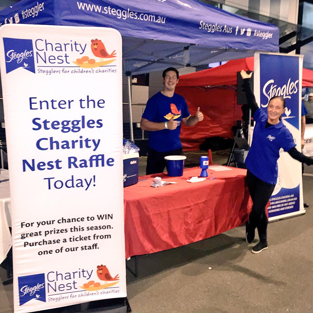 sydneyroosters's tweet photo. Visit @StegglesAus in the forecourt, grab a raffle ticket for a chance to be upgraded into the steggles #BBQZone http://t.co/9SBpK0iGmO