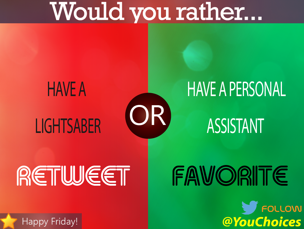 YouChoices's tweet image. Lightsaber or assistant?