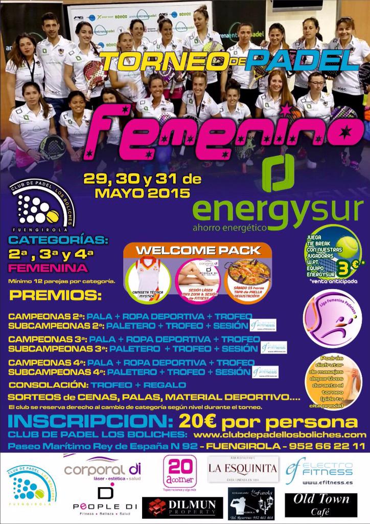 Próximo torneo de #padel femenino, anímate y juega en un entorno inmejorable #Fuengirola #costadelsol #enjoy