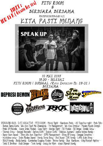 Speak Up live in Medan!! Minggu 10 Mei <a href="/pitu_room/">PITU ROOM</a> bersama para sahabat!! <a href="/senDOGarpu/">si paling popang sejak MMXII</a> dll. HORAS!!