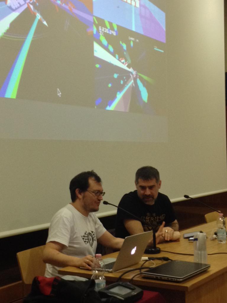 UNAgames's tweet photo. #Svilupparty @MixedBagGames @skyrise77 #futuridium #forma8 http://t.co/gjZnLxUnMc