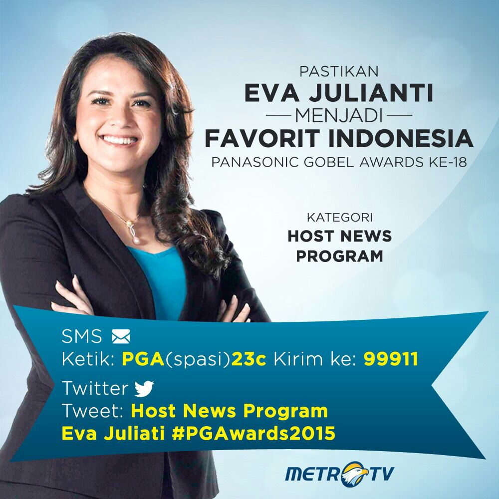 HarimanChalid's tweet photo. Host News Program Eva Juliati #PGAWARDS2015 @speedup_id http://t.co/p5DcbLeEJ8