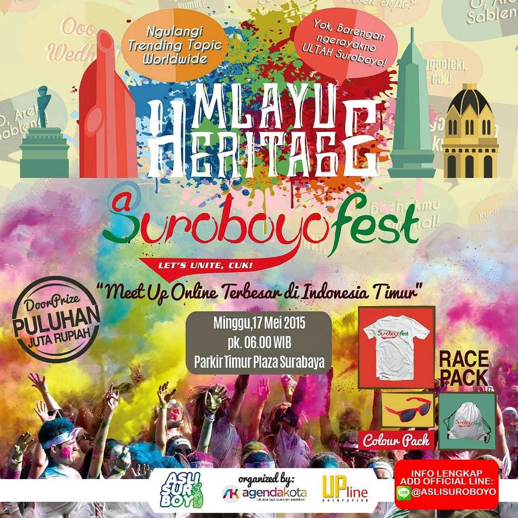 Briillly's tweet photo. Ayo rek melok mlayu heritage (run color) #suroboyofest cc: @suroboyocnm @sheradiofm.😂 http://t.co/qMg3GtjzDr