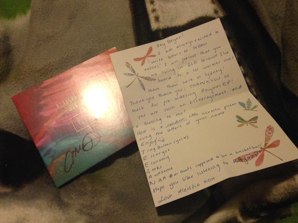 teegz8300's tweet photo. @aleisharuthless rhymes came today! thank you for the letter, you have true talent when it comes to acrostic poems 💕😎 http://t.co/1kiFAk0Lyq
