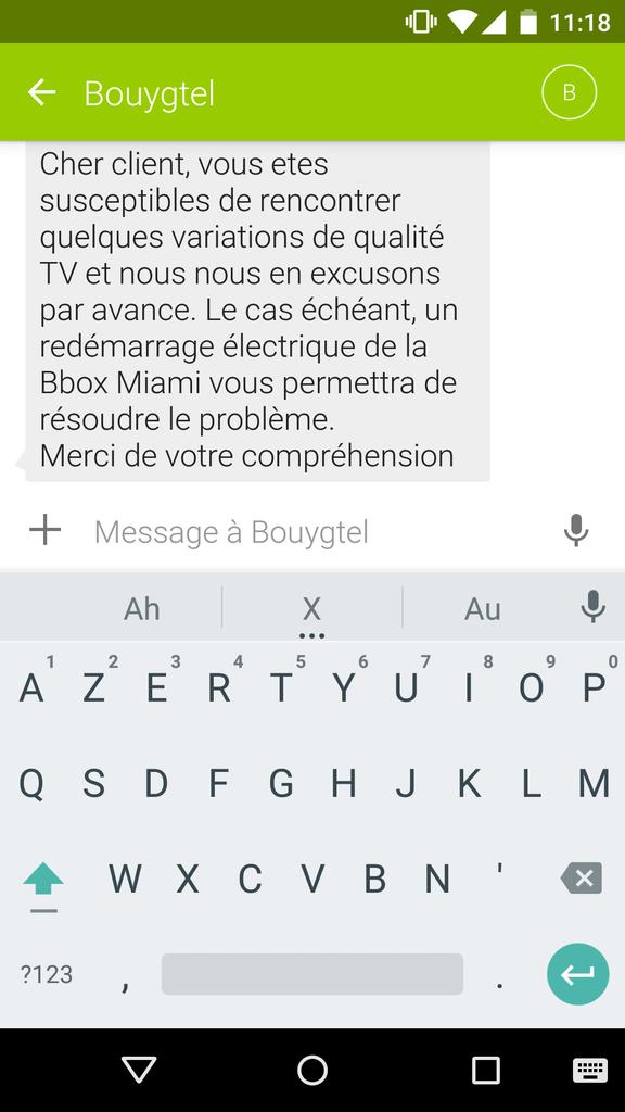 NicoHoch's tweet image. Voilà (enfin) un opérateur qui prévient ses clients ! Merci @bouyguestelecom #ClientContent #ServiceClient