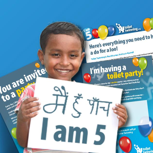 toilettwinning's tweet image. Throw a party to help more children reach 5 by giving them the best present - a loo! bit.ly/1dRSsut #iamfive