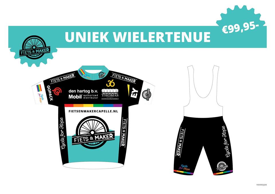 Wil jij eind juni in ons tenue rijden? Kom vanavond of morgen passen in de winkel van Fiets&amp;Maker! <a href="/Marius_Fiets/">Fiets&Maker</a>