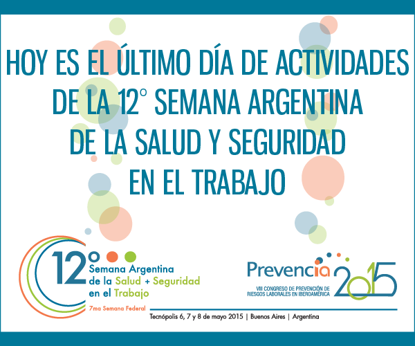 SRTArgentina's tweet photo. #12SRT
¡Último día de la 12° semana argentina de la SyS en el trabajo! ¡No te la pierdas!
http://t.co/BBOtgNXZ8Z http://t.co/j2K8ack3t9