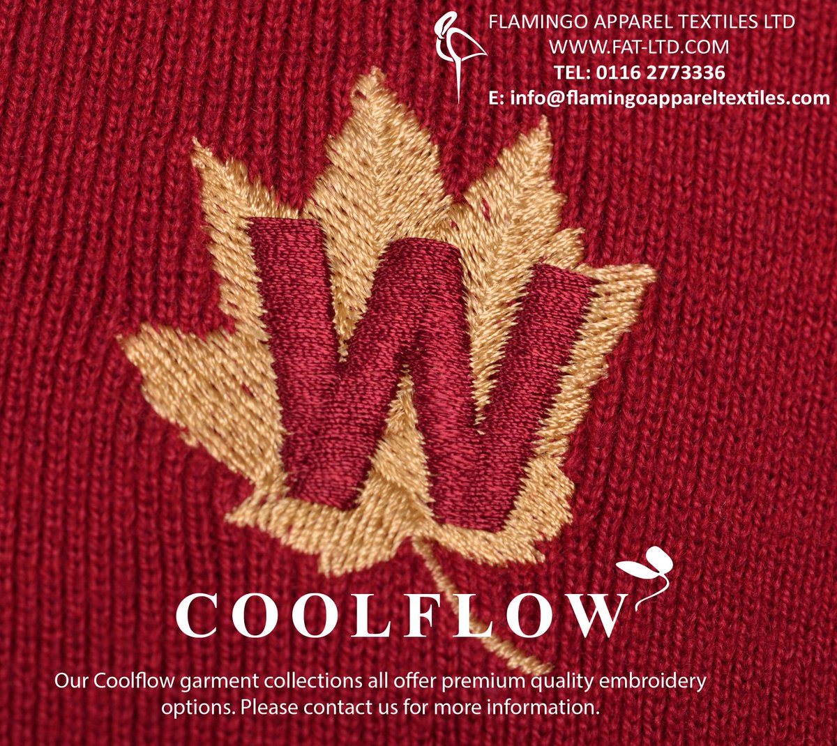 CoolflowSW's tweet image. We offer #Embroidery options on all our Coolflow #garment collections including #sweatshirts #knitwear #blazers