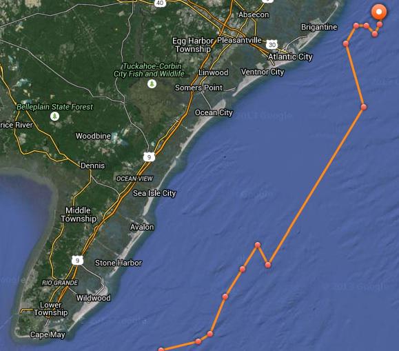 PrestonSteve933's tweet photo. There's a Great White Shark off the coast of the Jersey Shore! How do we turn her movements into a bar crawl?: http://t.co/TTciNKwlQK