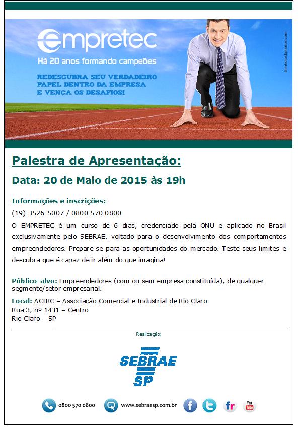 Acirc's tweet photo. Venha participar da palestra sobre o EMPRETEC. http://t.co/R5lcBdCEzA