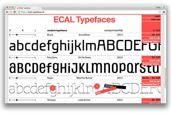 itsnicethat's tweet photo. Did you know @ecal_ch has an online type foundry purely for its students’ work? – http://t.co/C68cr1mRaH http://t.co/cklxmupShc