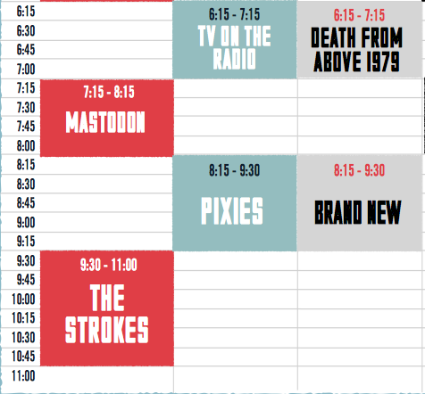 thestrokes's tweet photo. 9:30pm set time tonight 🌒 on the peachtree stage @ShakyKneesFest http://t.co/FuKslJWwzf