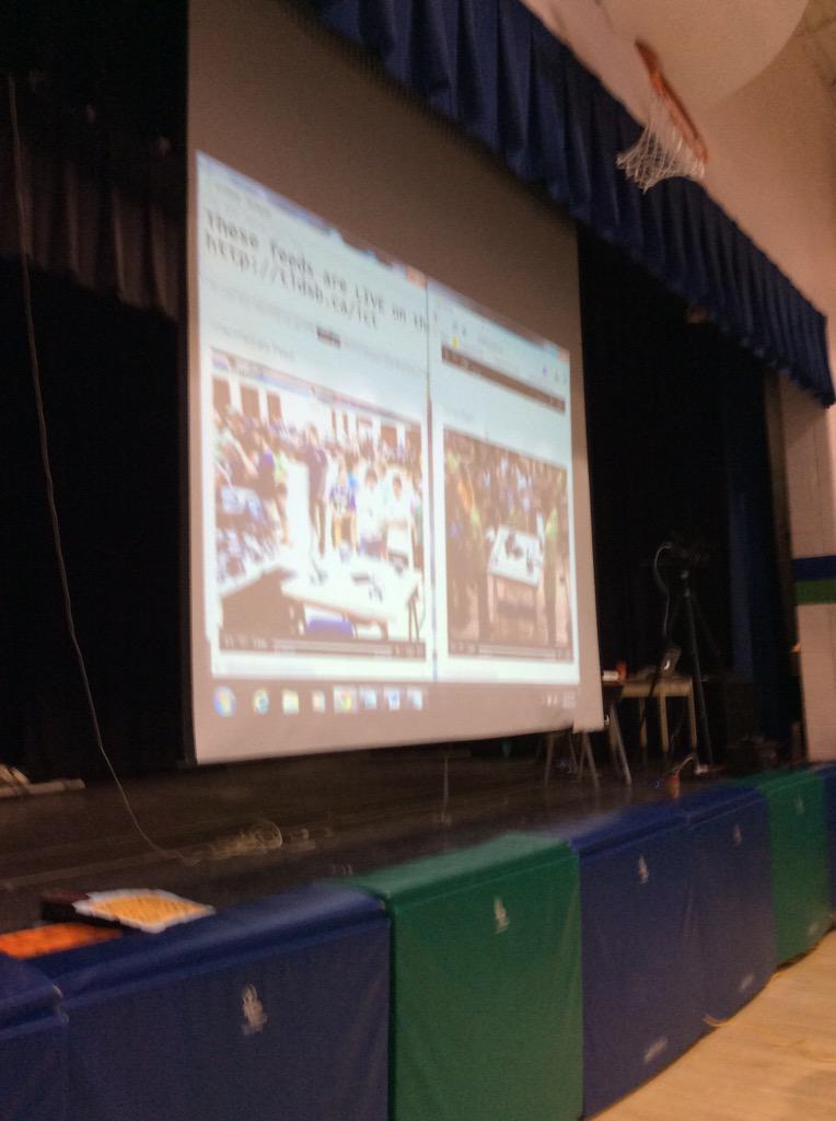 derekschofield4's tweet photo. Live feed at Robofair!  #TTL #TLDSBLearns Thanks IT dept! http://t.co/lnAQr3IQtr