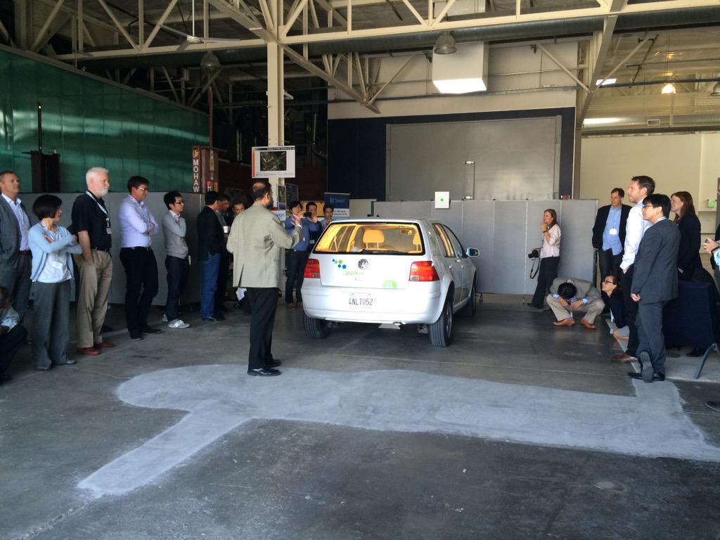 ProspectSV's tweet photo. Our tenant client @ChargeMyEV presents conductive hands-free #EV charging to @autotechcouncil members. #bettertech http://t.co/Ohxjqi84lc
