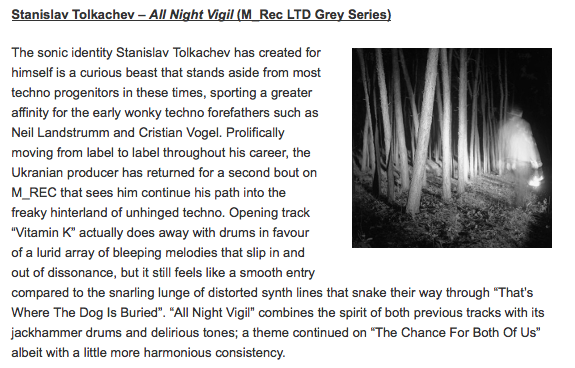 M_RECLTDGS11 Sianislav Tolkachev - All Night Vigil <a href="/JunoPlus/">Juno Plus</a> vinyls picks of the week! bit.ly/1cePzmr