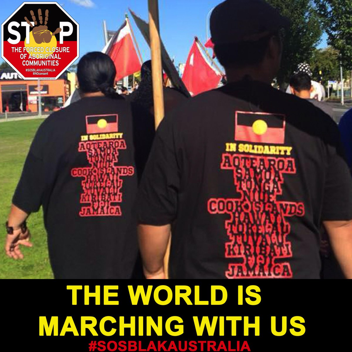 sosblakaust's tweet photo. Much respect to our Island families for standing with us. Global Culture is strong! #SOSBLAKAUSTRALIA #NOconsent http://t.co/gZ5agZTJe9