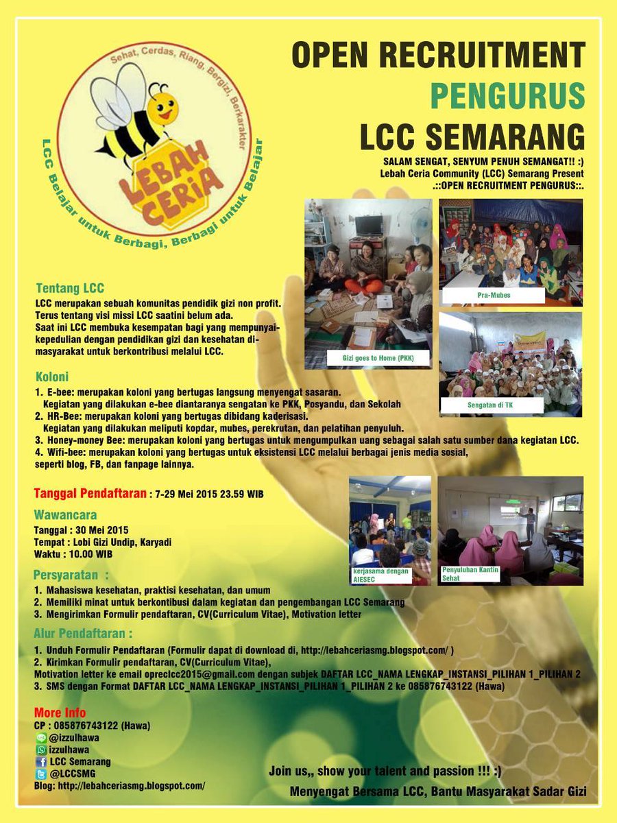 OPEN RECRUITMENT LCC SMG 2015. bit.ly/LCCSMG15