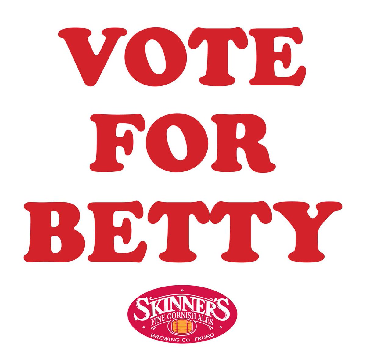 Skinnersbrewery's tweet photo. The votes are in. Tis official, Betty's still the Queen of Cornish Ales. She's going nowhere! #voteforbetty http://t.co/y2Cn6CaG5c