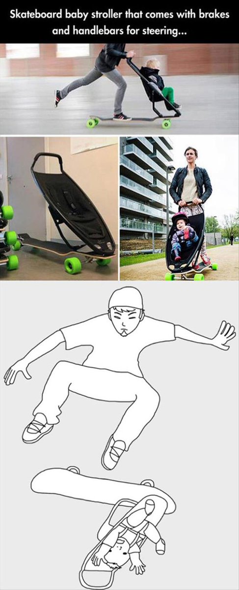 skateboard stroller
