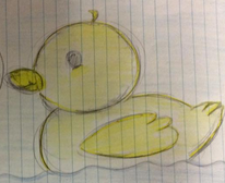 DanicaPring's tweet photo. Official character design of Ella the duck. #northviewwrites #Ellatheduck http://t.co/kku8wIZM4y