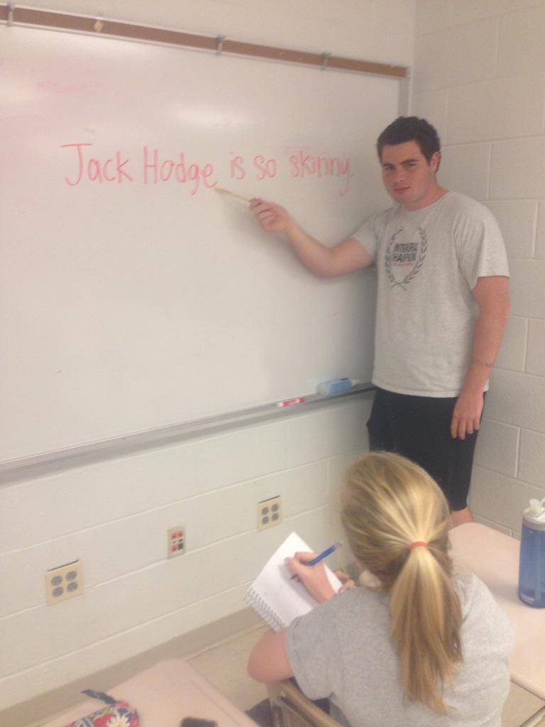 ForHodge's tweet photo. Teaching the freshman how to read! Jack Hodge is such an humanitarian! http://t.co/9LEVhqDh7t