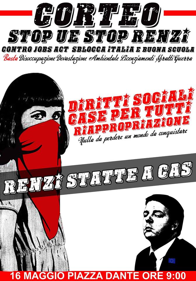 FIORFIL's tweet photo. #Napoli #16M #stopRenzi #blockBCE RENZI STATTE A CAS ! http://t.co/MXSTOsJIOs