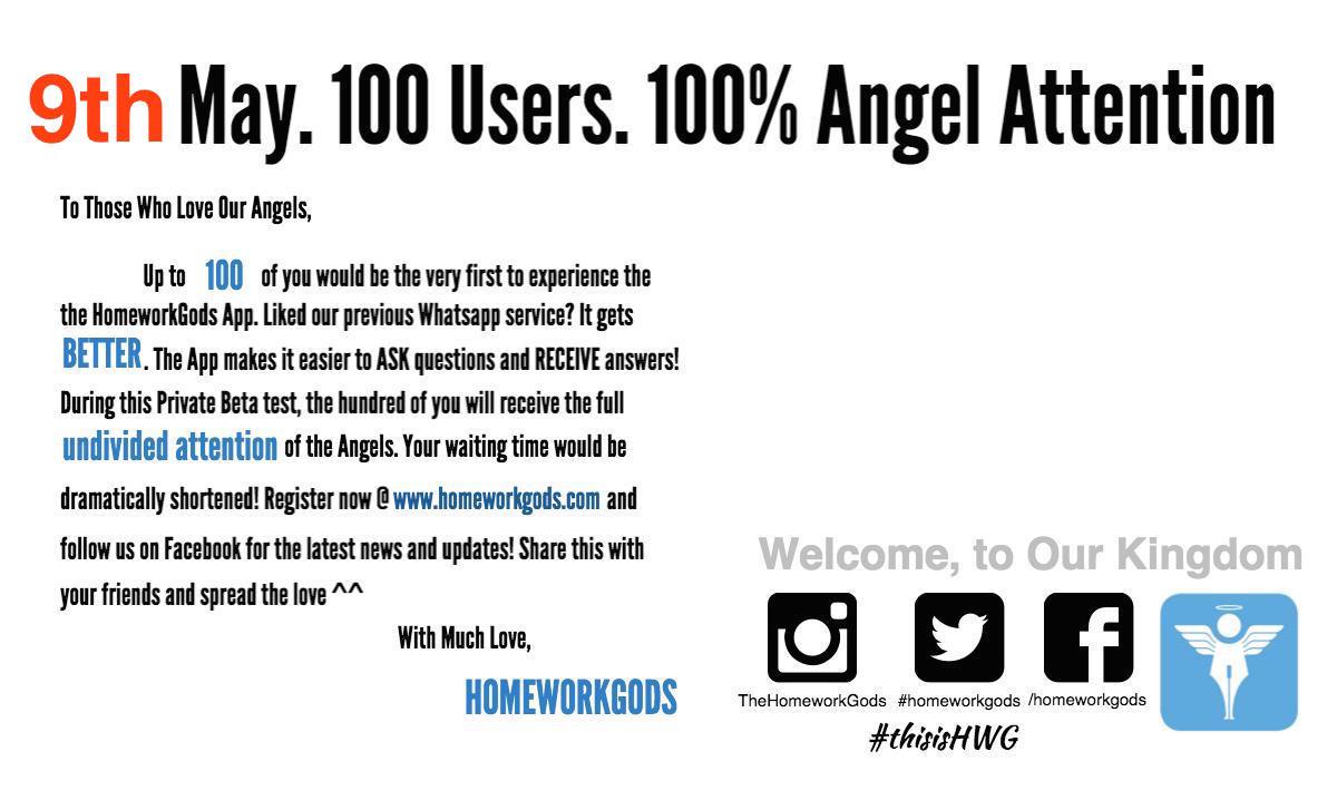 HomeworkGods's tweet photo. Hello Children! We are extending the deadline for signing up for the Private Beta to tmrw, the 9th of May! Hurry! http://t.co/d9GnhJttJe
