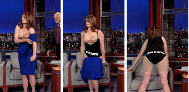 Tina Fey gives Letterman the best gift ever & vows never to wear an unc...