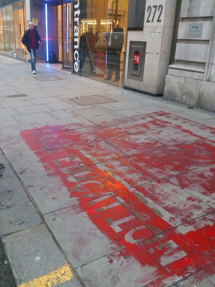 This popped up outside of UAL's mgt offices in Holborn last night. #RedSquare #freeuni we continue our fight