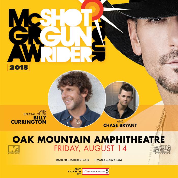 LiveNationAL's tweet photo. Tickets will go on-sale NEXT FRIDAY at 10am for Tim McGraw at Oak Mountain! #ShotgunRider http://t.co/YslLUjLQsV