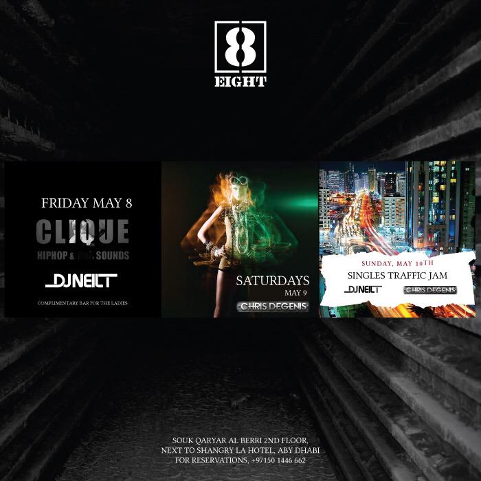 Your festive #weekend is just starting at #EightAbuDhabi with TONIGHT’s #RnB &amp; #HipHop jams with DJ <a href="/neiltorious/">Neil T DJ</a>.