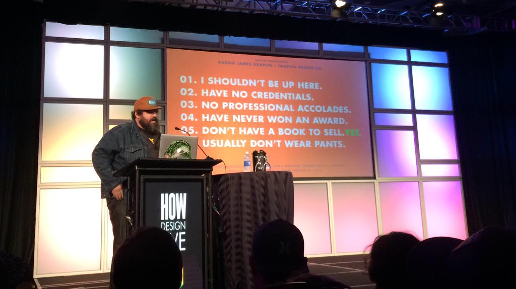 MOO's tweet photo. He's still one of our heroes. @Draplin #HOWLive #MOOatHOW http://t.co/e1VOVEcjza