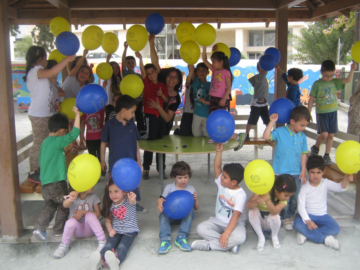 EleniPapakyr's tweet photo. #eTwinningDay Happy Birthday eTwinning!!! From the children of A' NHPIAGWGEIO, Pafos, Cyprus http://t.co/SZaxps7PGs