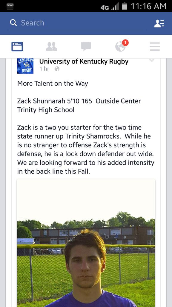 Congrats to Senior Zack Shunnarah for committing to the University of Kentucky Rugby.