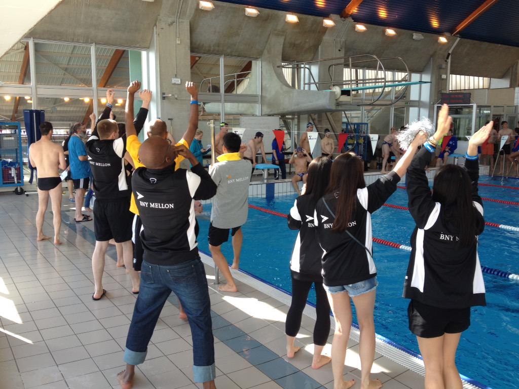 They're too fast! Team #cambridgemba won men's free relay, team is second overall. Bringing a trophy back to #cjbs