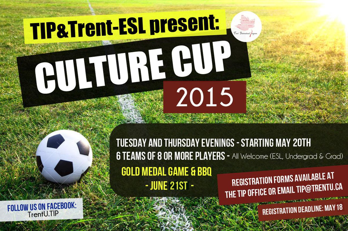 TIPadvising's tweet photo. The registration for the #CultureCup is Open! Come to TIP office to fill out the registration forms! Deadline May 18 http://t.co/BBX78MJaH9