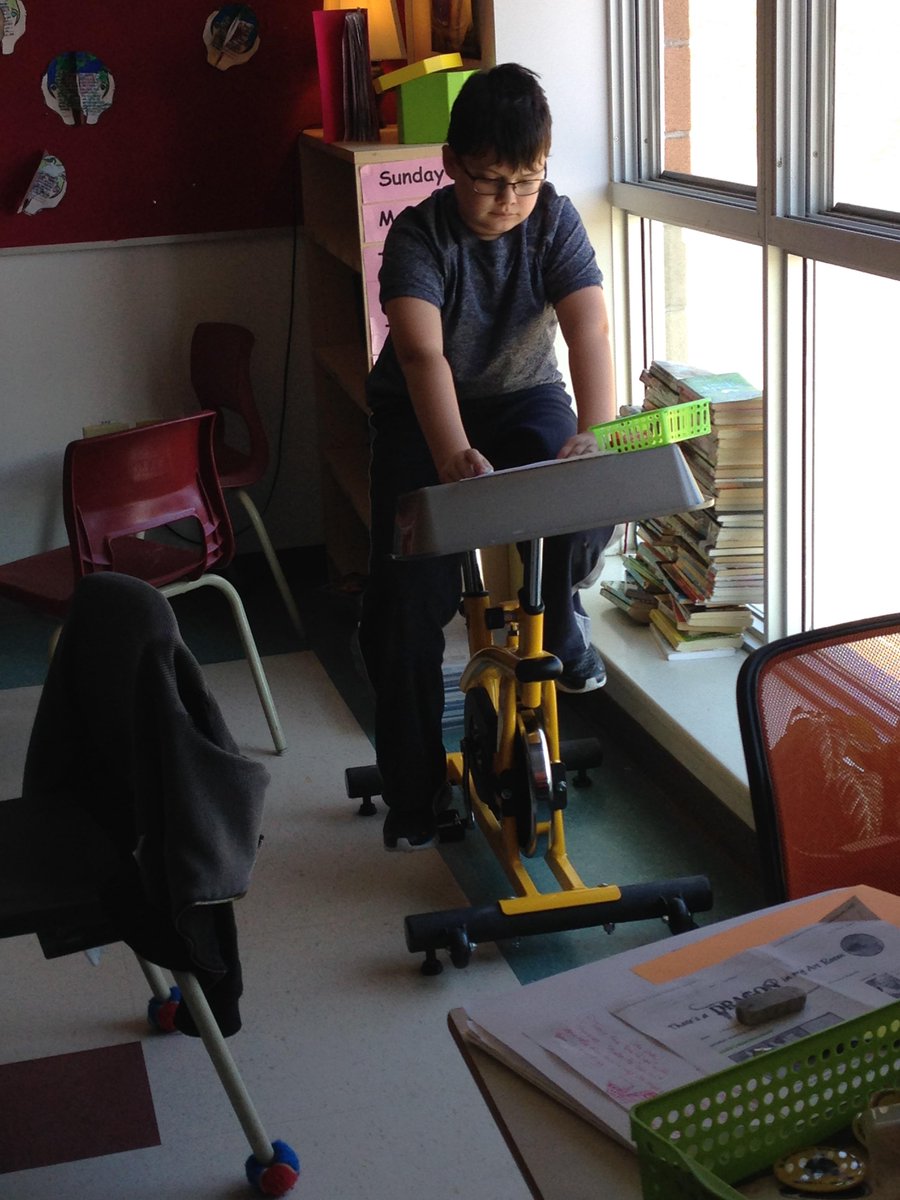 StMargBay's tweet photo. This bike spins all day long in 5Zinck - BEST CLASSROOM ADDITION EVER!!!! @HRSB_Official  @SparkBrainBikes http://t.co/AzQhOQdJar