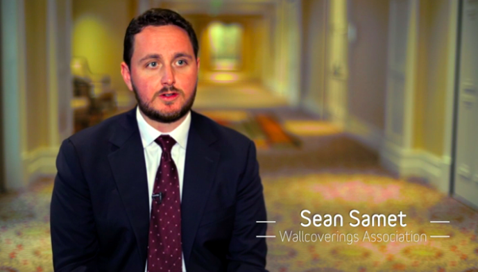 VIDEO: #WallcoveringsAssociation's <a href="/SeanSamet/">Sean Samet</a> on the industry's future, design trends &amp; more: bit.ly/1PuLxmF