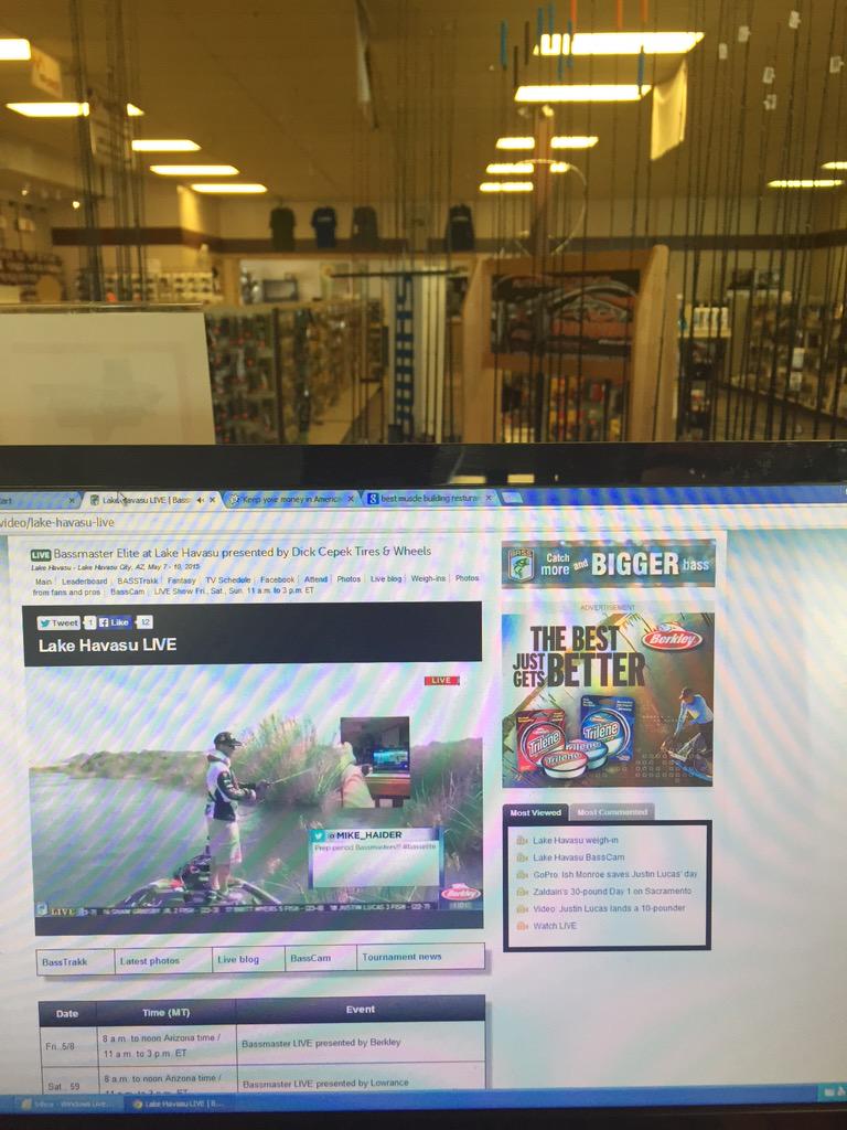 mtannerworley's tweet photo. Selling Tackle and watching Bassmaster Live! @BASS_nation http://t.co/kE8wCqRzVl