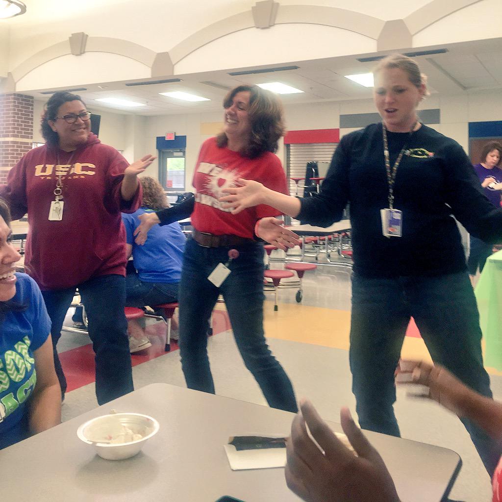 VealHeidi's tweet image. Our amazing @LawsonECS teachers jamming out at our after school ice cream appreciation social. ➡️ Pure #edjoy
