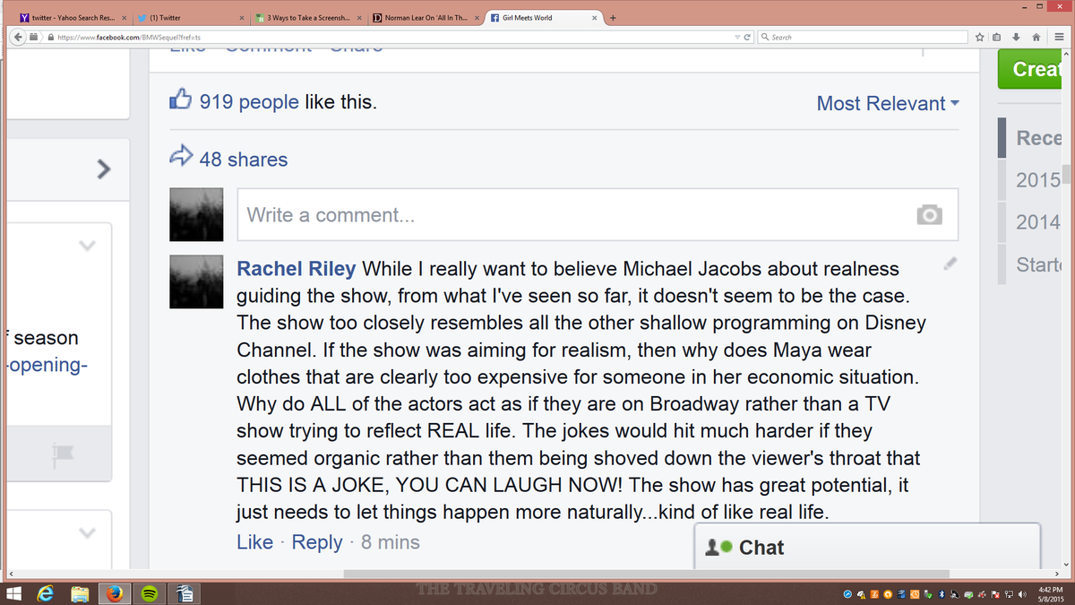 PowerPopGumdrop's tweet photo. @GMWWriters Please consider my reply to Micheal Jacobs' comment about the realism of the show. http://t.co/jXUr47hWtp