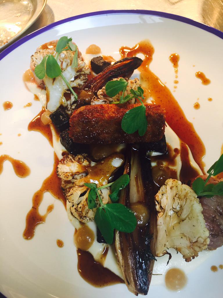 JoshSixxe's tweet photo. Organised chaos of pork, crispy head, tenderloin, black pudding @WhiteStarTavern http://t.co/pFmGcoysuj
