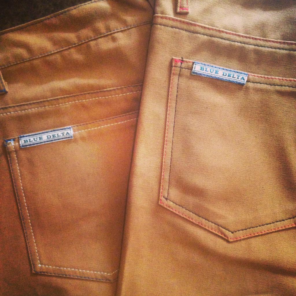 bluedeltajeans's tweet image. Nice thread theory @astAtepat on your and Car's 12 oz duck canvas! #2color #bespoke #tailored
