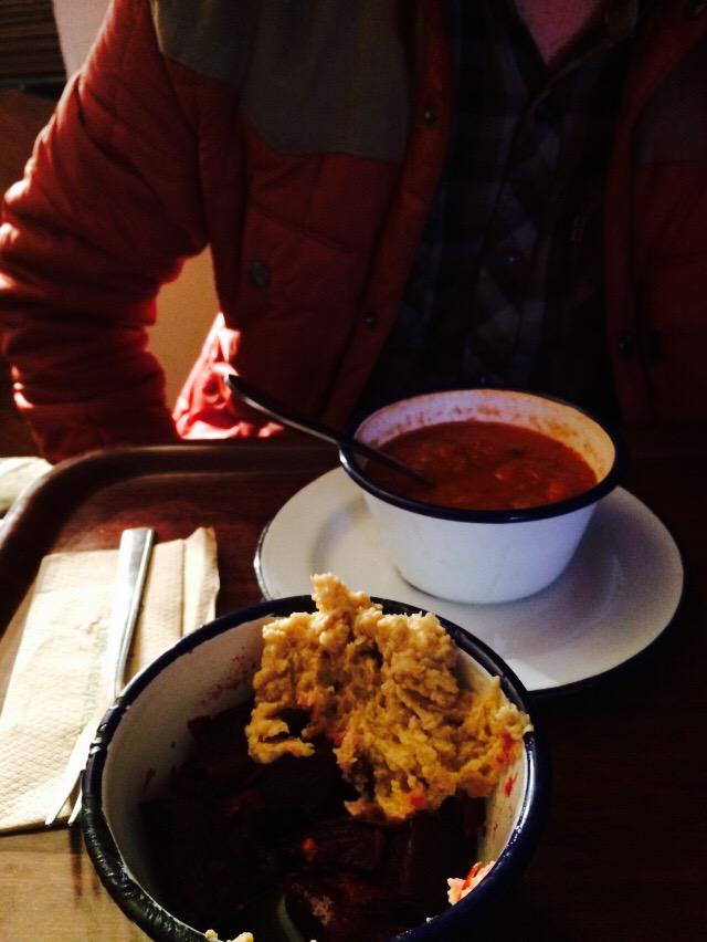 theonceband's tweet image. Eating at the @SoupKitchen_Mcr before our show @Gulliversmcr tonight. Beets and houmous... AMAZING.