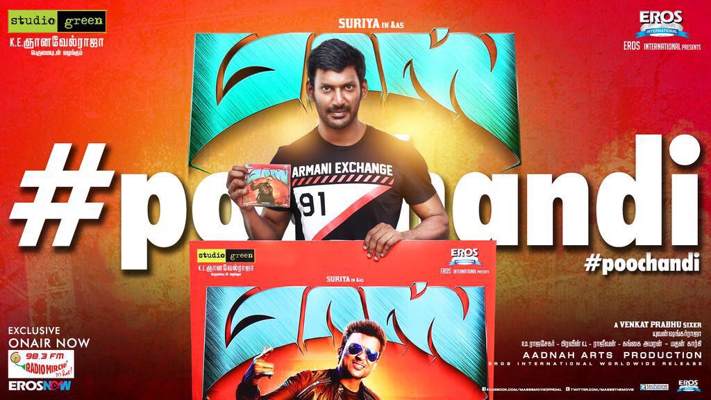 Poochandi song released on Mirchi 98.3 FM by Vishal