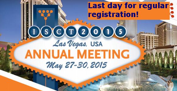 ISCTglobal's tweet image. LAST DAY to register for #ISCT2015 at regular rates! bit.ly/1E9UfCa