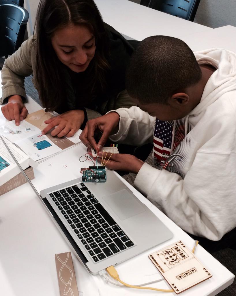 NasaNovas's tweet photo. Working with @arduino at @UCB_Astronomy with awesome students from @RealmCharter school http://t.co/wOY08g6Fqm