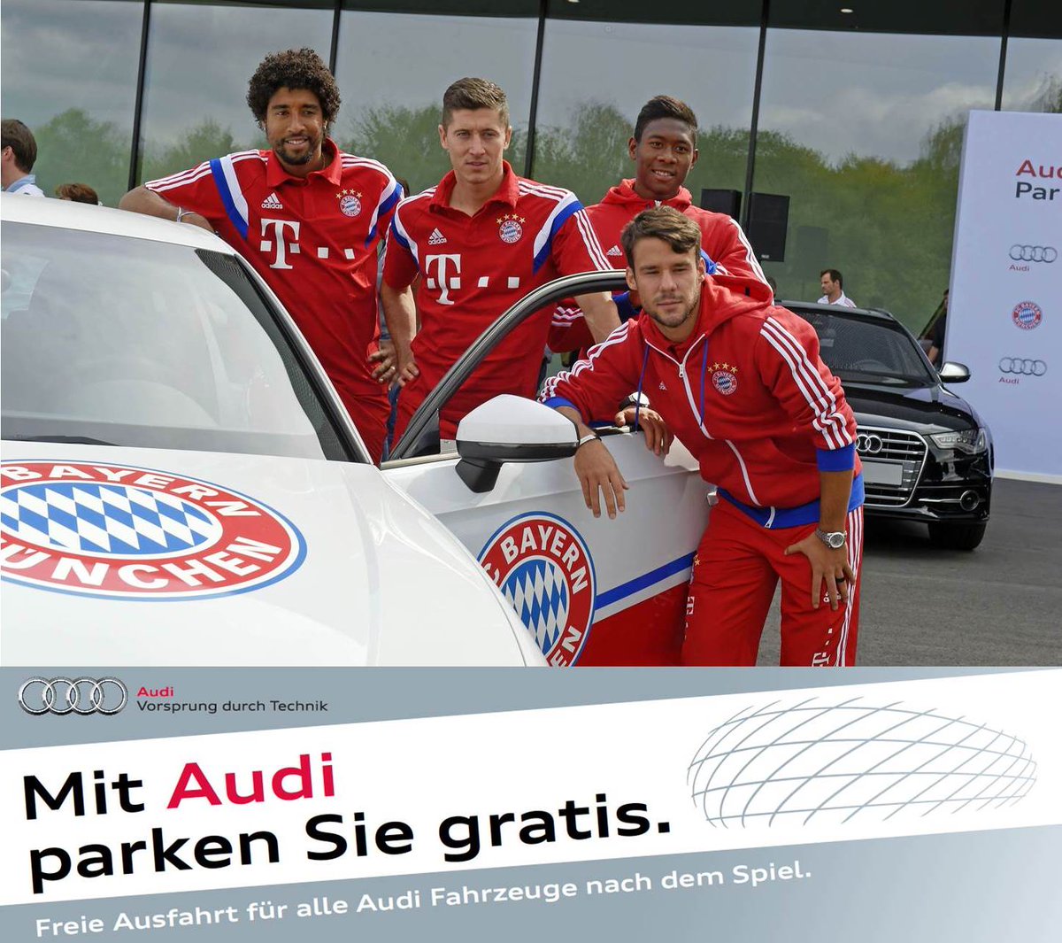 Meisterlich parken mit Audi!
Alle Audi-Fahrer parken morgen bei #FCBFCA kostenlos in P1-P3 der #AllianzArena.