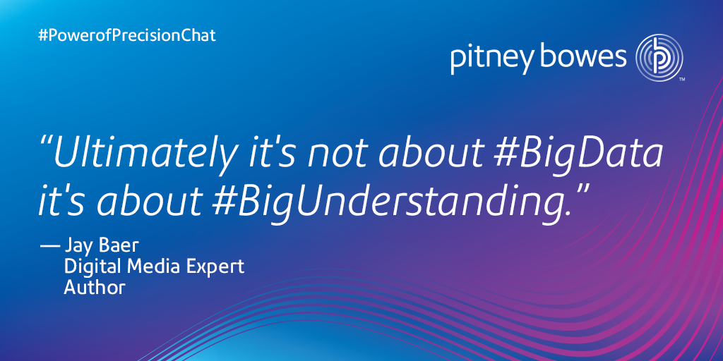 IDSIntelDataSol's tweet photo. MT #BigData #analytics PitneyBowes: #BigData it's about #BigUnderstanding." - @jaybaer #PowerofPrecisionChat http://t.co/aKAgcV3ZAr